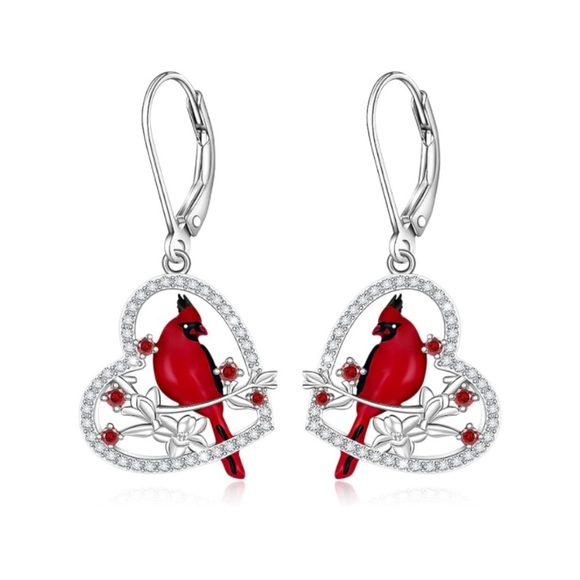 18k Angel Cardinal Diamond Earrings * LIMITED REMAINING* - Picture 1 of 11